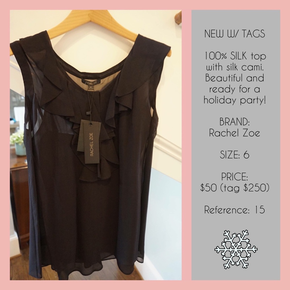 Rachel Zoe Black Silk Top